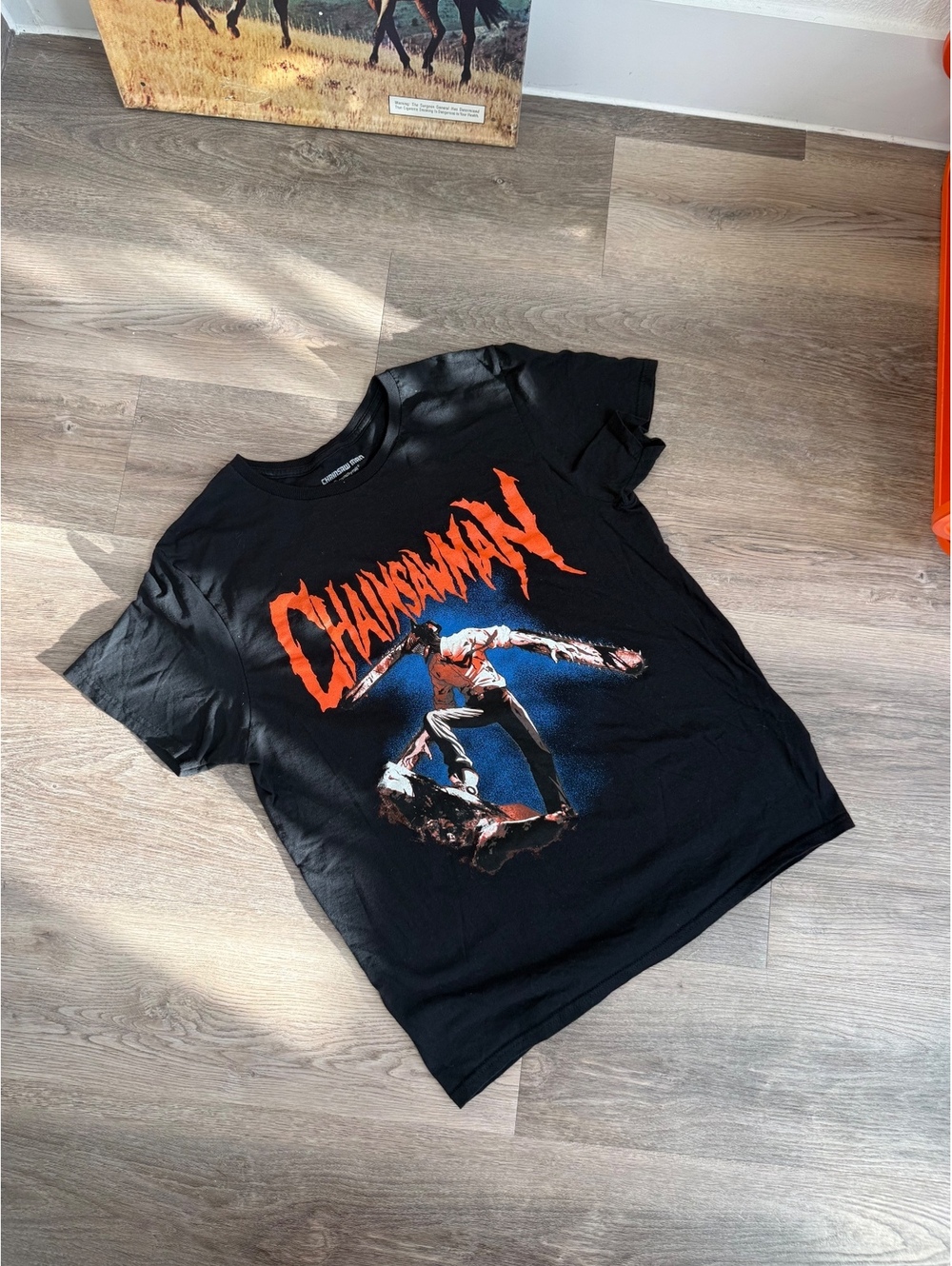 Chainsaw Man Graphic Black Cotton T-Shirt Size Medium